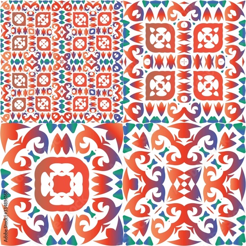 Antique ornate tiles talavera mexico.