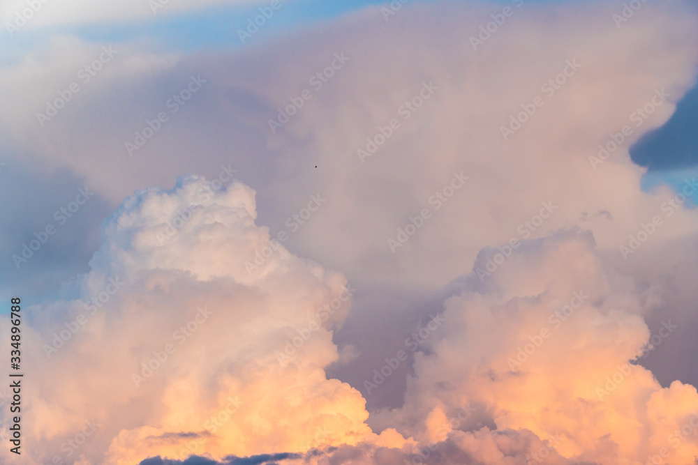 Fototapeta premium Cumulus clouds at sunrise abstract cloudscape at heaven background
