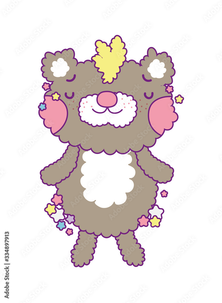 Naklejka premium Cute bear cartoon vector design