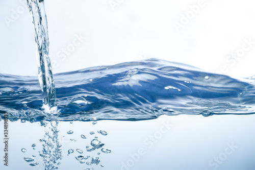 blue water splash isolated on white background