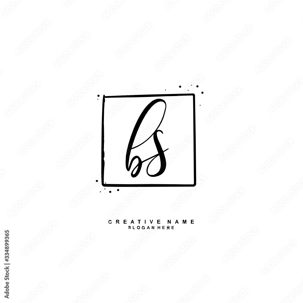 B S BS Initial logo template vector. Letter logo concept