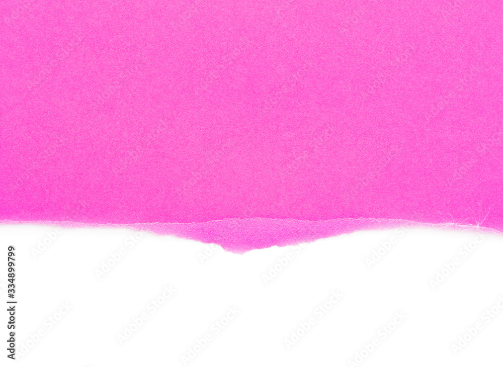ripped pink paper isolated on white background with copy space for text ripped pink paper isolated on white background with copy space for text