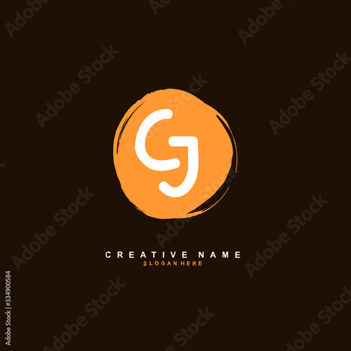 C J CJ Initial logo template vector. Letter logo concept