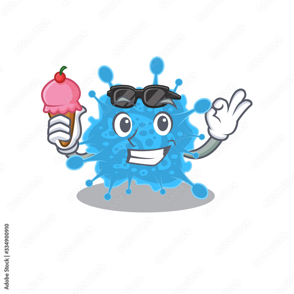 Cartoon design concept of andecovirus having an ice cream