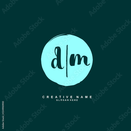 D M DM Initial logo template vector. Letter logo concept