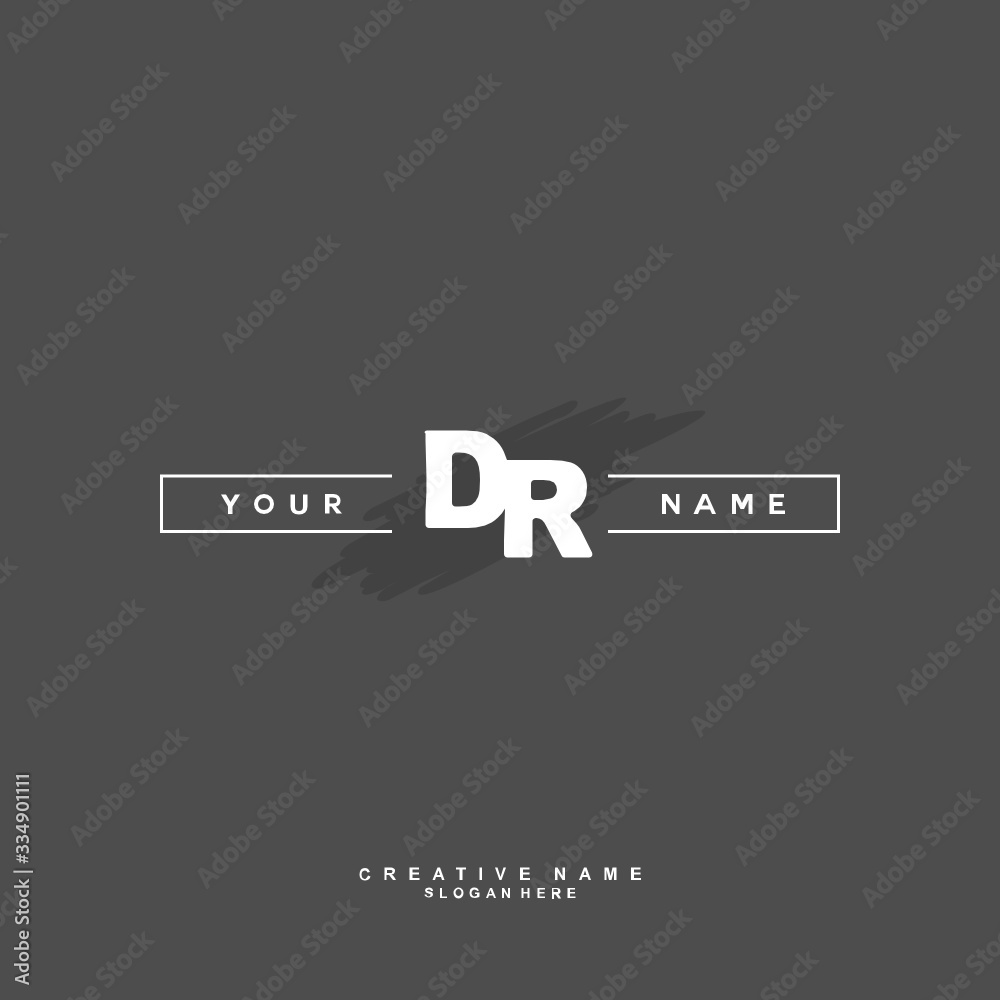 Obraz premium D R DR Initial logo template vector. Letter logo concept