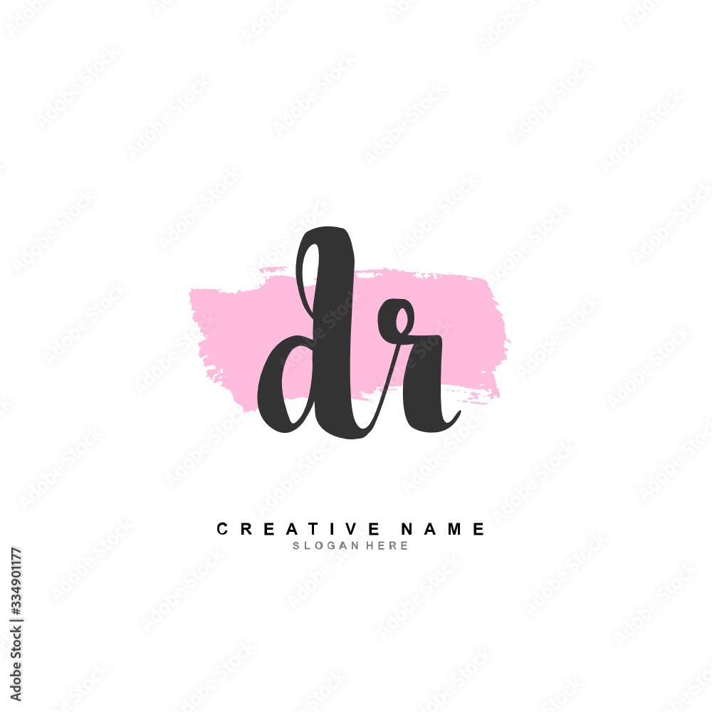 Obraz premium D R DR Initial logo template vector. Letter logo concept