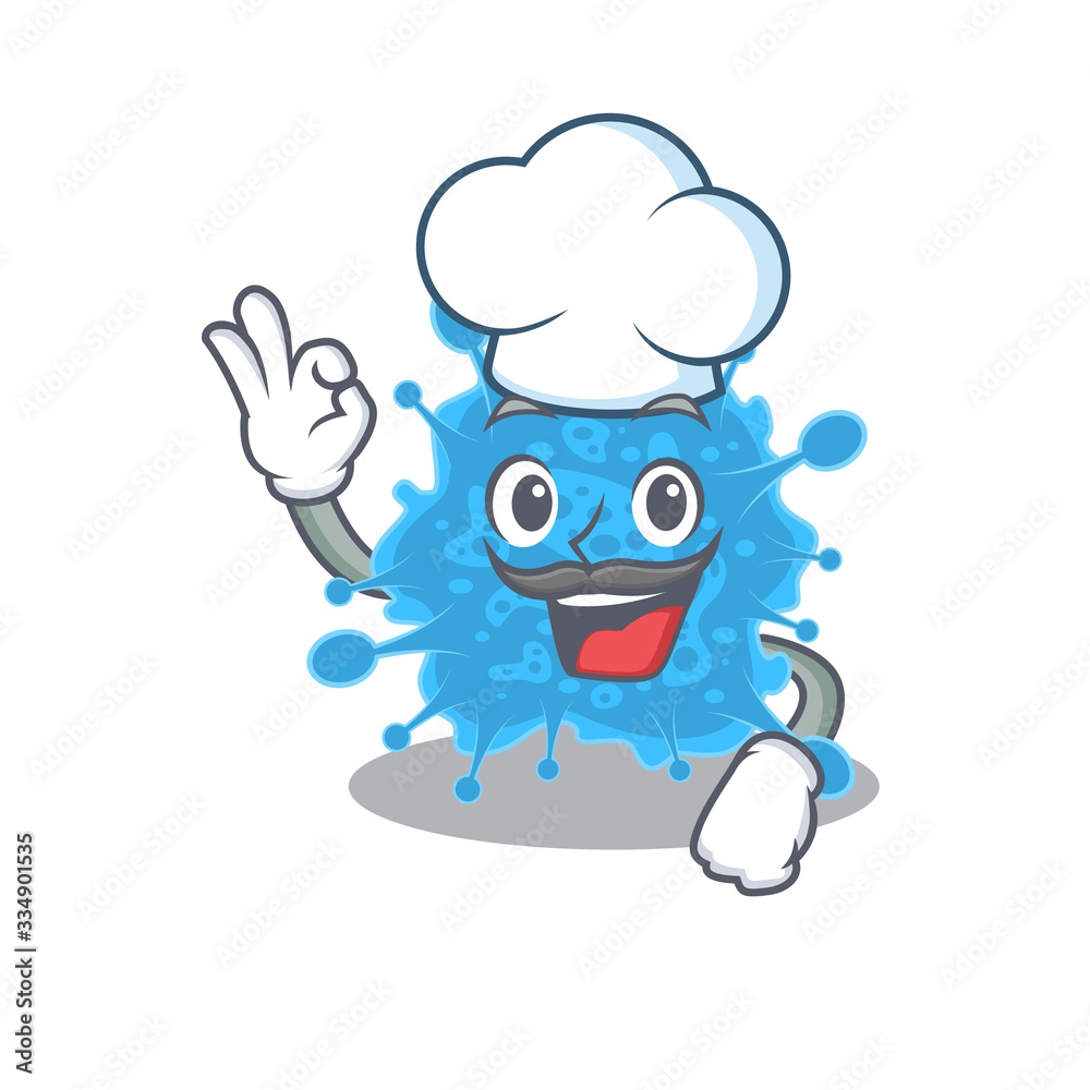 Andecovirus chef cartoon design style wearing white hat Andecovirus chef cartoon design style wearing white hat