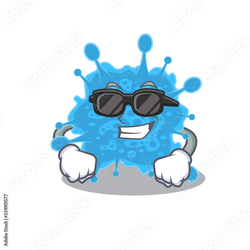 Cool andecovirus cartoon character wearing expensive black glasses