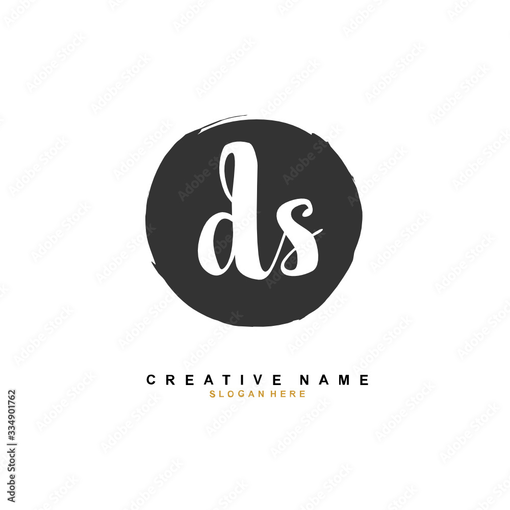 Fototapeta premium D S DS Initial logo template vector. Letter logo concept