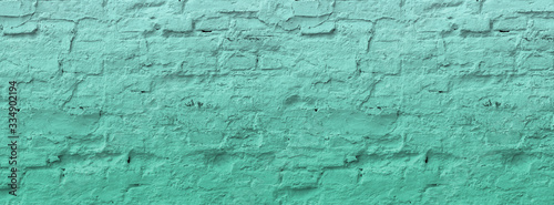 Banner green plastered brick wall texture