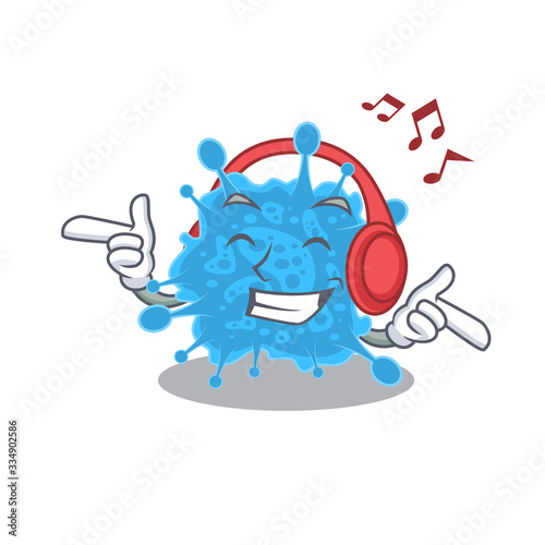 Andecovirus Cartoon design in concept listening music