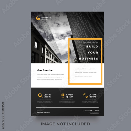 Business vector set. Brochure template layout, cover design annual report, flyer in A4 with colourful geometric shapes for PR, business, tech on bright background. Abstract creative design