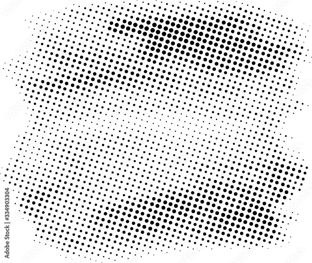 Halftone pattern background with radial effect, round spot shapes, vintage or retro graphic with place for your text. Halftone digital effect.