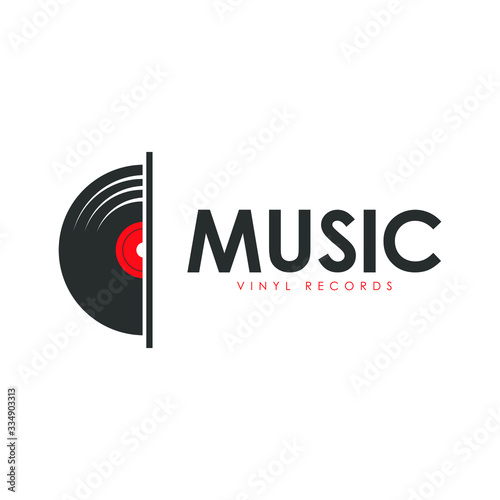 viny records logo design vector