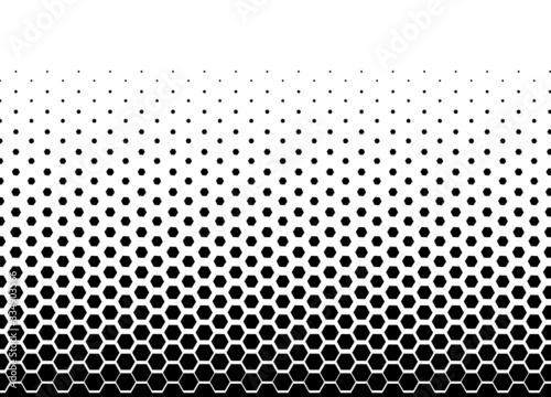 Halftone pattern background with radial effect, round spot shapes, vintage or retro graphic with place for your text. Halftone digital effect.