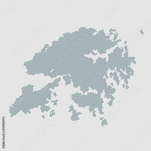 Creative vector Hong Kong country map made of dots