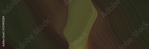 abstract landscape banner with waves. modern waves background illustration with very dark green, dark olive green and old mauve color