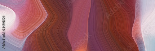 abstract landscape orientation graphic with waves. elegant curvy swirl waves background design with dark moderate pink, light gray and pastel purple color