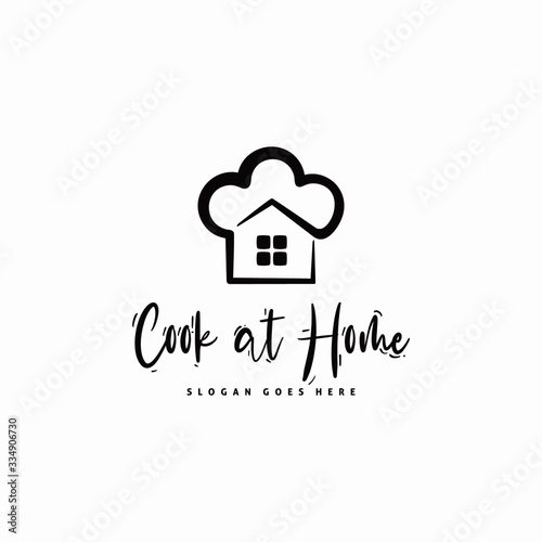 cooking at home logo design, because now all must stay at home.