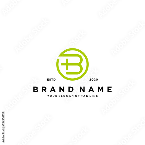 Letter B cross plus hospital medical logo design vector