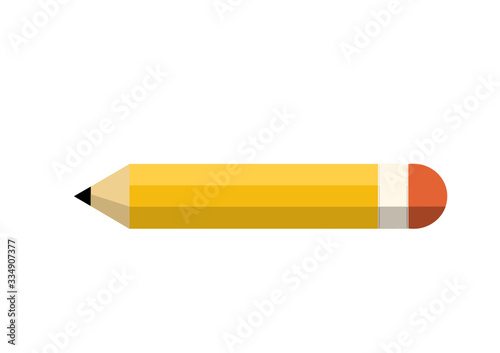 wood yellow pencil with orange rubber