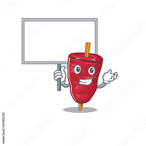 An icon of doner kebab mascot design style bring a board