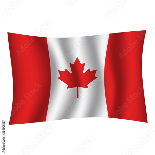 Canada flag background with cloth texture.Canada Flag vector illustration eps10. - Vector