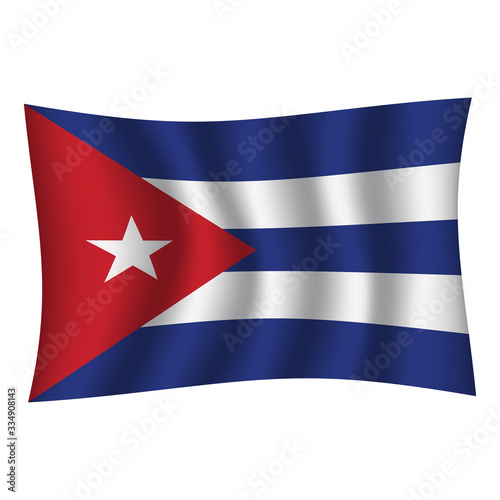 Cuba flag background with cloth texture.Cuba Flag vector illustration eps10. - Vector