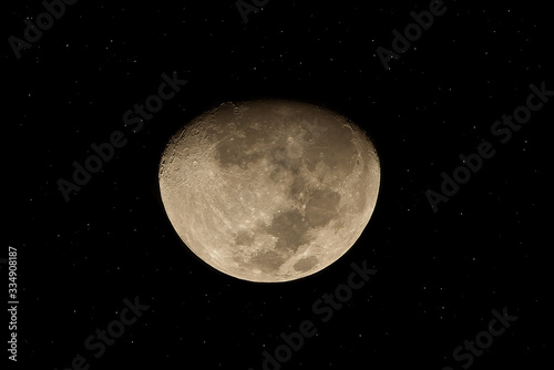 Crescent moon in the dark night.