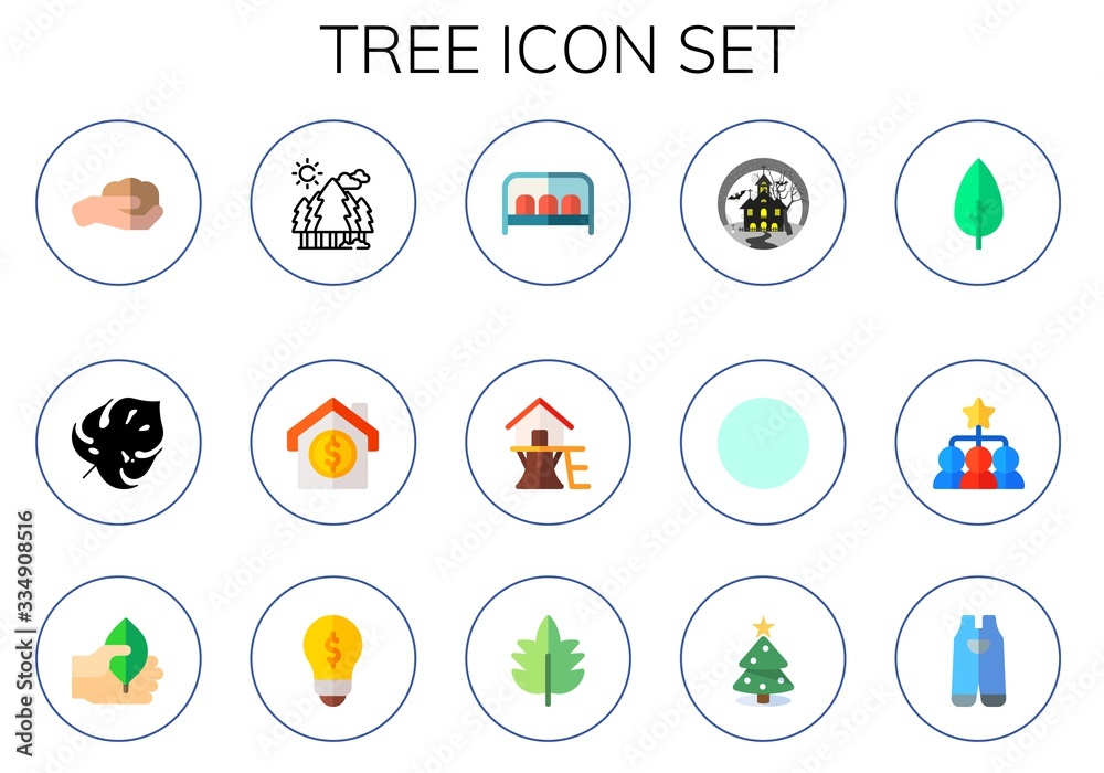 Modern Simple Set of tree Vector flat Icons