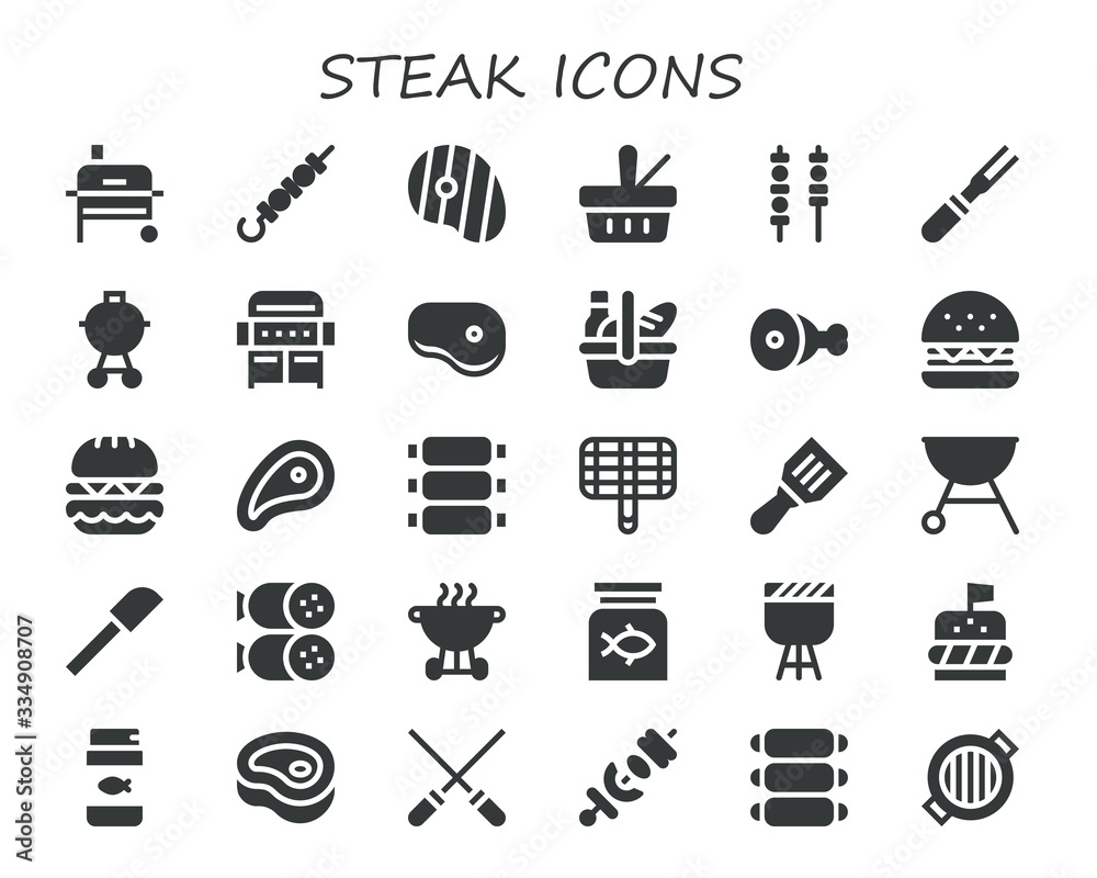 steak icon set