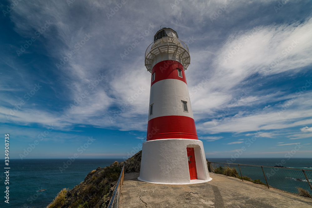 A view of Cape Palliser Lighthouse at the southern tip of New Zealand’s North Island