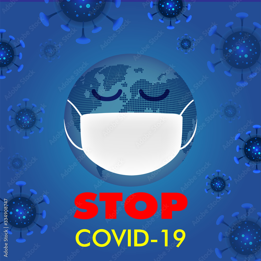 COVID-19, Corona Virus blue background COVID-19, Corona Virus blue background