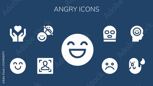 angry icon set