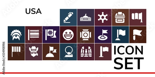 Modern Simple Set of usa Vector filled Icons