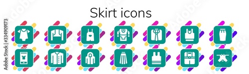 Modern Simple Set of skirt Vector filled Icons