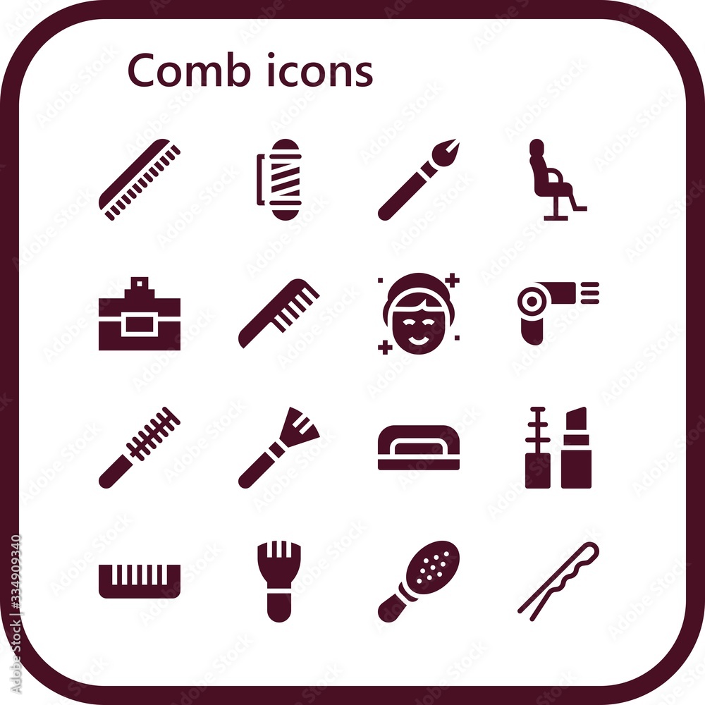 comb icon set
