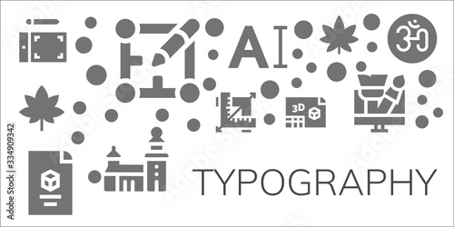 typography icon set