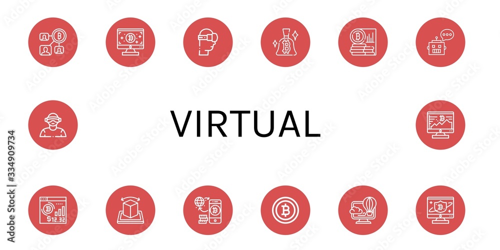 Set of virtual icons Set of virtual icons