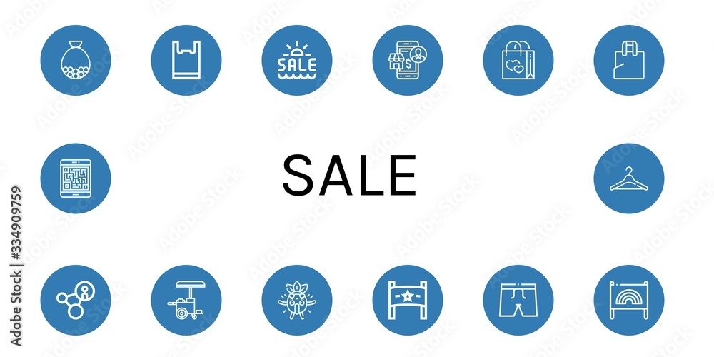 sale simple icons set sale simple icons set