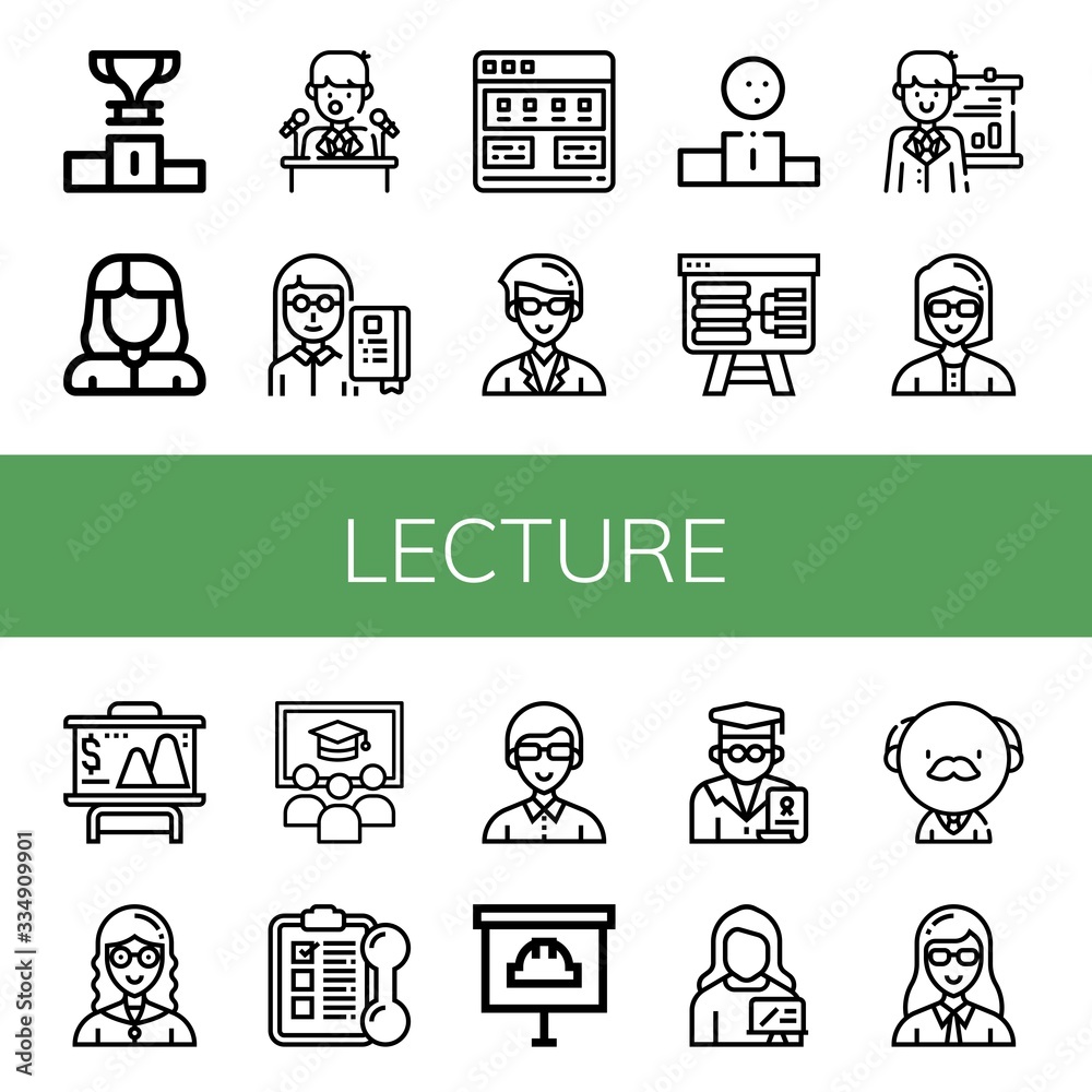 Fototapeta premium Set of lecture icons