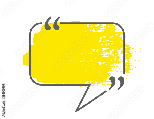 Yellow speech or think bubble isolated on white.