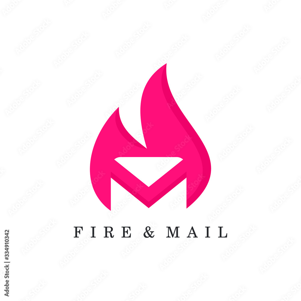 creative fire mail logo design vector illustration creative fire mail logo design vector illustration