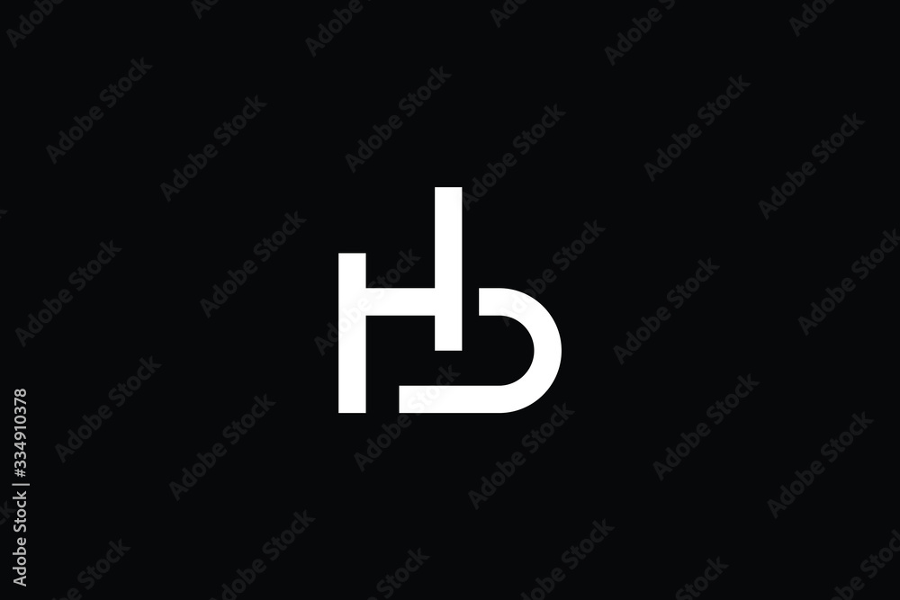 Minimal elegant monogram art logo. Outstanding professional trendy awesome artistic HB BH initial based Alphabet icon logo. Premium Business logo White color on black background Minimal elegant monogram art logo. Outstanding professional trendy awesome artistic HB BH initial based Alphabet icon logo. Premium Business logo White color on black background