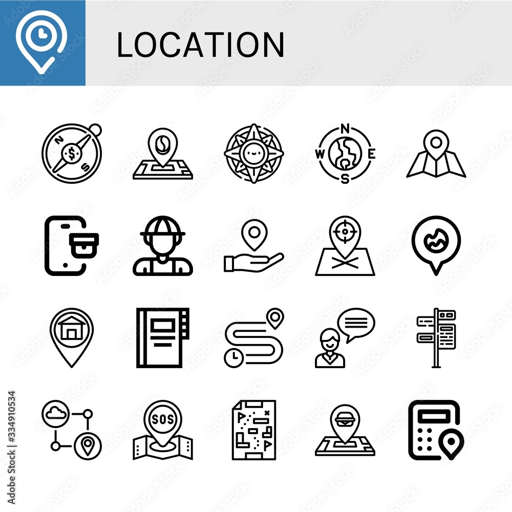 Set of location icons