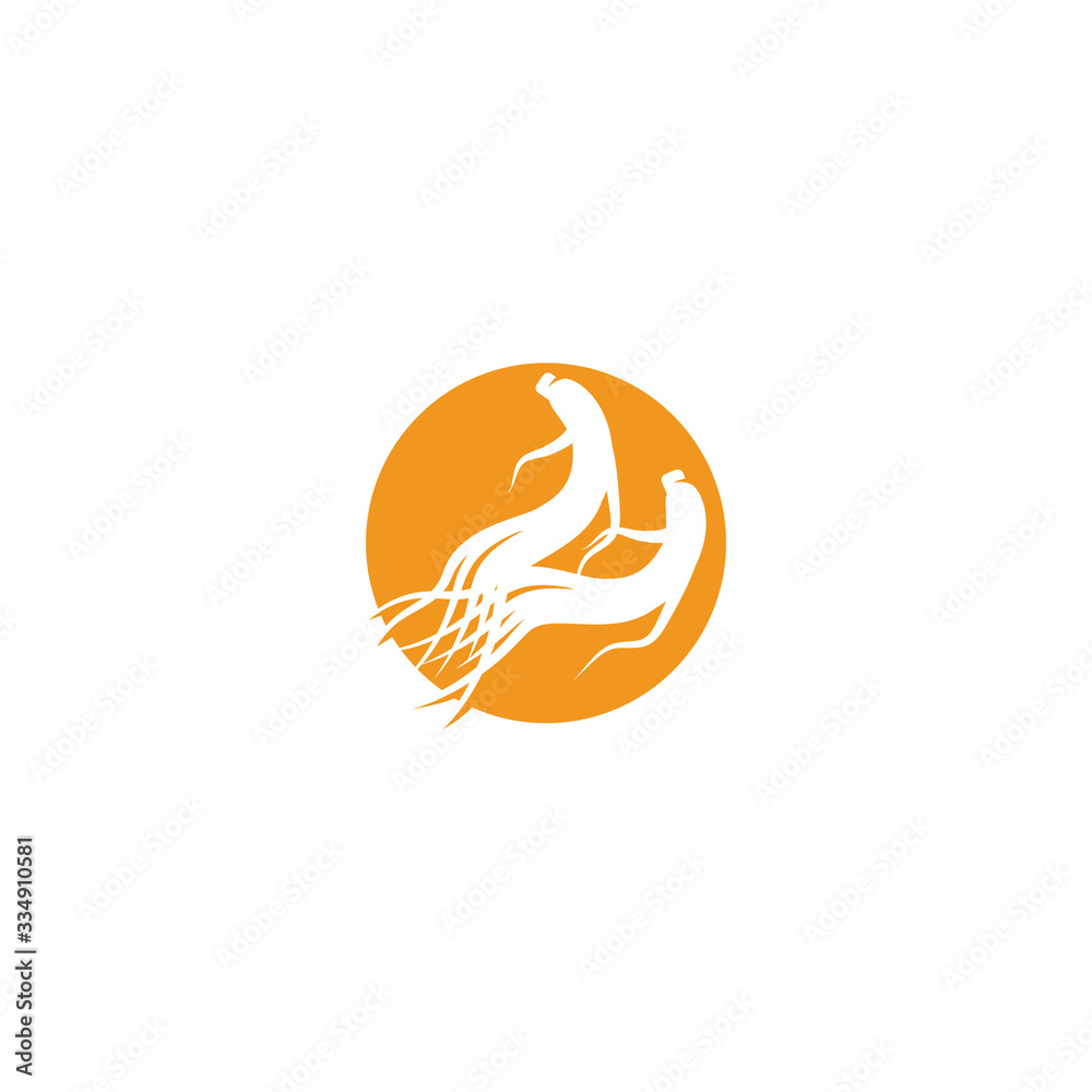 Obraz premium Ginseng Wave Logo Template vector symbol