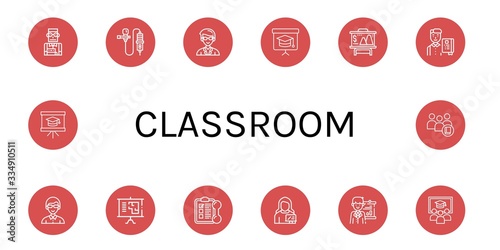 Set of classroom icons