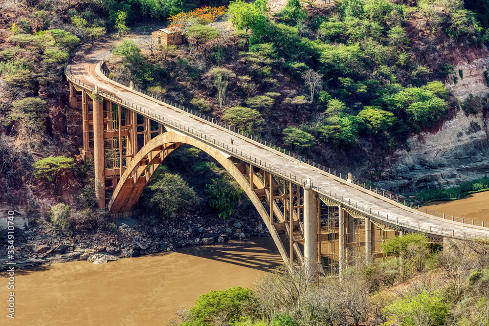 old bridge across river Blue Nile, Ethiopia landscape, Amhara Region old bridge across river Blue Nile, Ethiopia landscape, Amhara Region