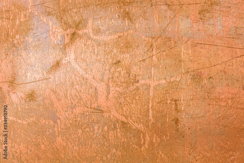 old grungy copper plate background. scratched metal texture